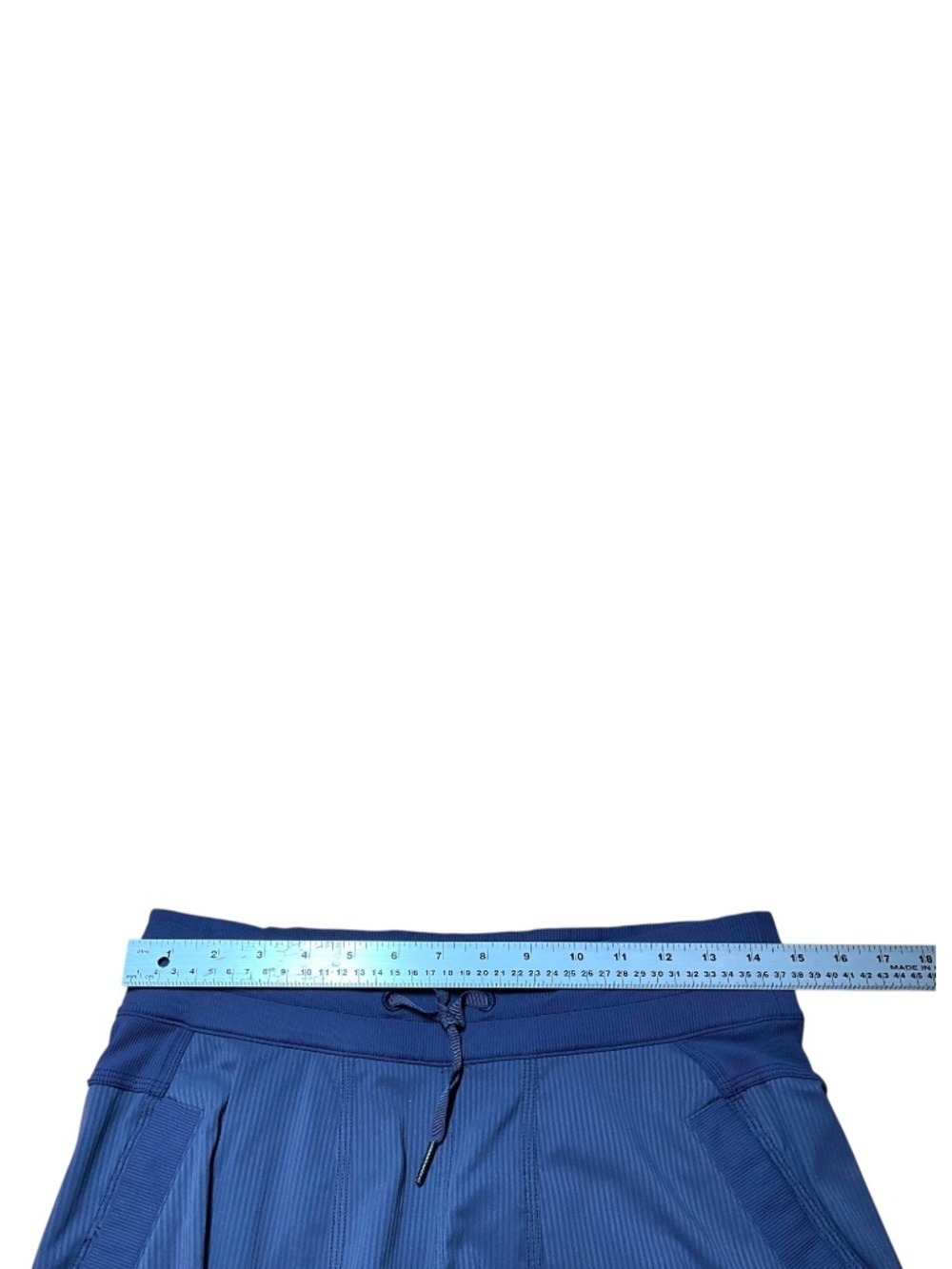 LULULEMON Studio Crop in Cadet Blue Side Pockets Drawstring Waist US Sz 6 - Picture 6 of 11